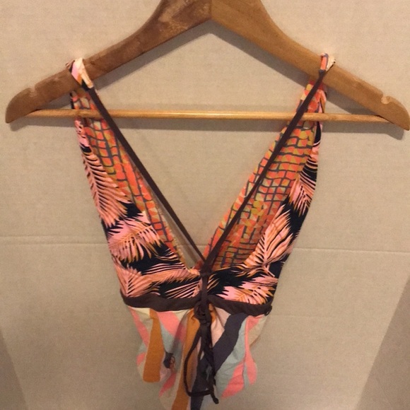 Maaji Orange and Purple Jungle Plunge One Piece Swimsuit Size L - Picture 7 of 11